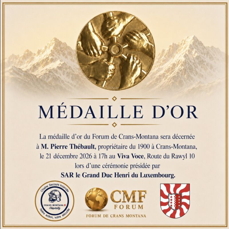 Image for the Tweet beginning: CRANS-MONTANA (VS) 
Cérémonie du 21